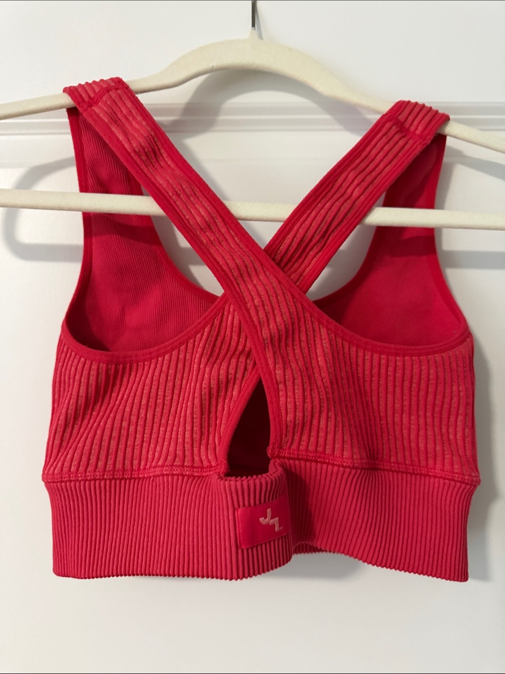 JoyLab Red Ribbed Cross-Back Sports Bra - Picture 2 of 2
